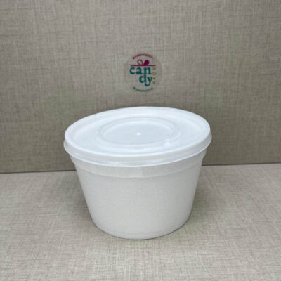 Pote Sopero espumado 12OZ con tapa plástica. Pack 20 Unidades