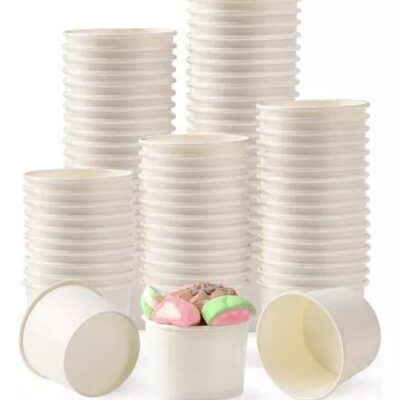 Pote polipapel blanco / Helado 12 oz