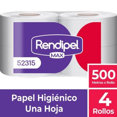 Papel Higiénico Rollo 4 Und x 500 Mts Rendipel Max.